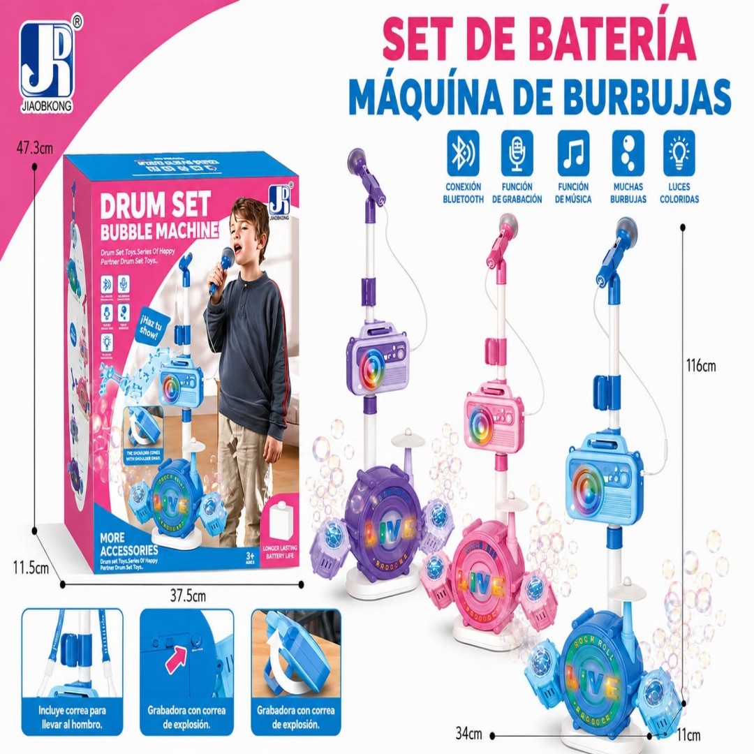 MICROFONO CON TAMBOR LUZ SONIDO P82118