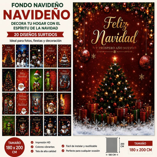 TELA DE FONDO NAVIDAD 180*200CM