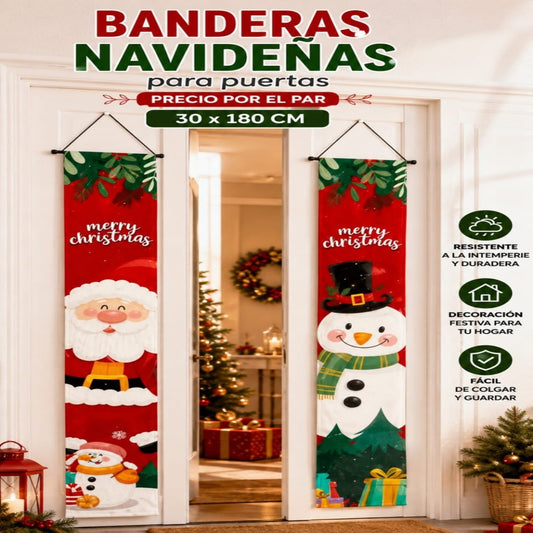 COLGANTE TALA NAVIDENO PARA PUERTA 2PCS 30*180CM