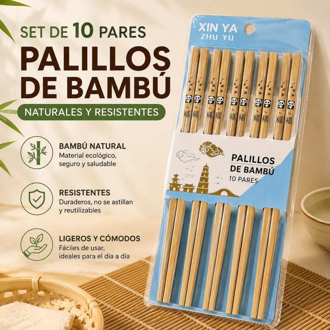 PALILLOS DE BAMBU 10PAR 1812