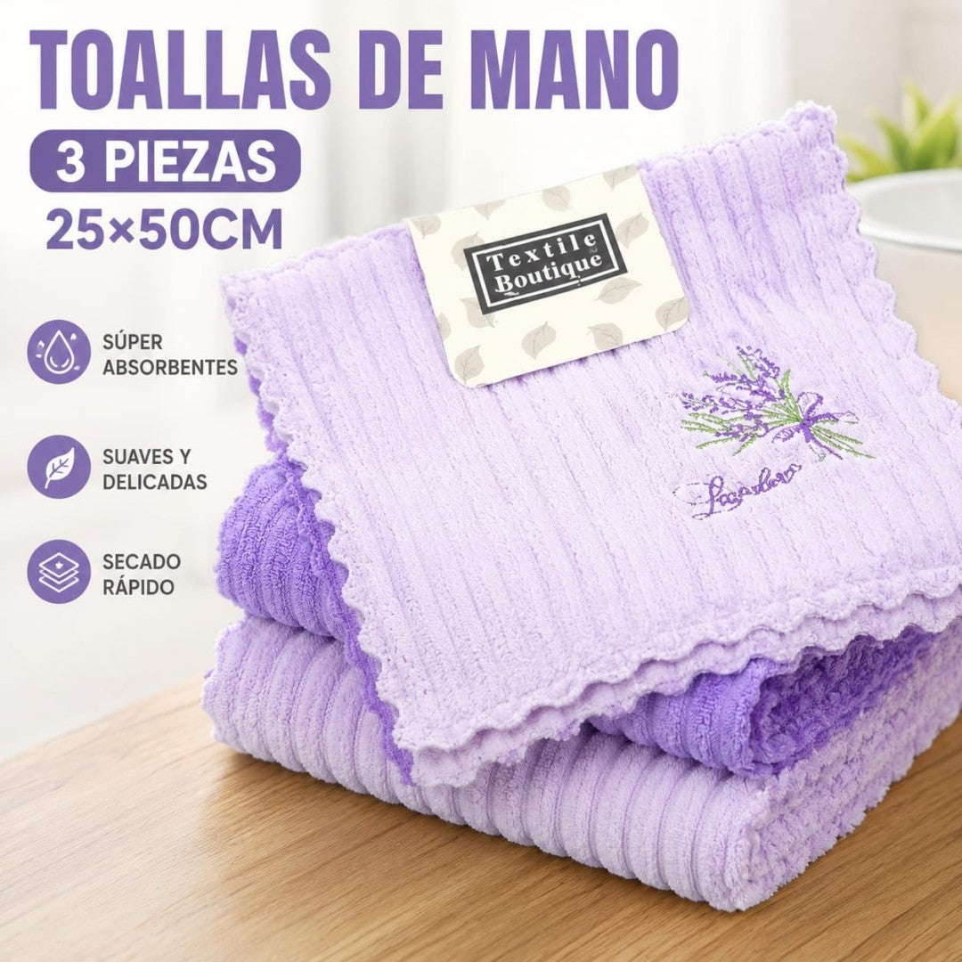 SET TOALLA MANO INFANTIL 3PCS 25*50CM 850-59
