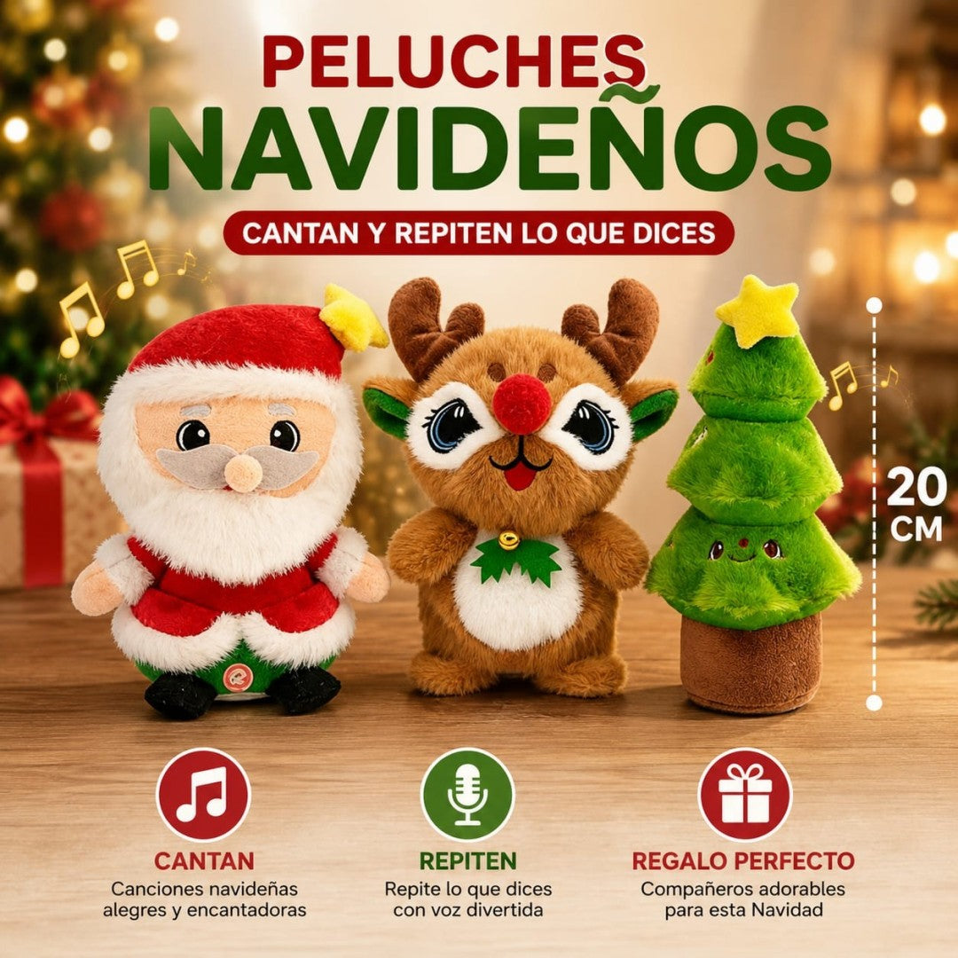 PELUCHE NAVIDENO INTERACTIVO 20CM