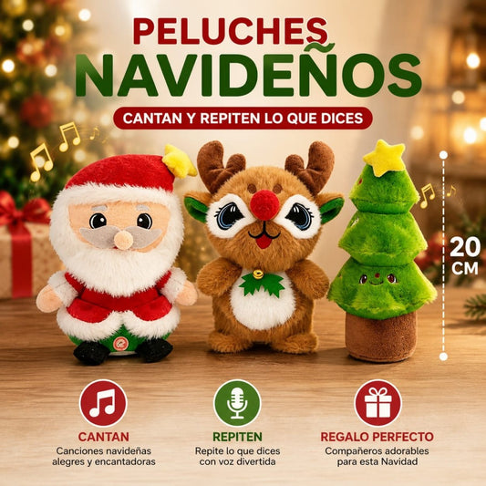 PELUCHE NAVIDENO INTERACTIVO 20CM