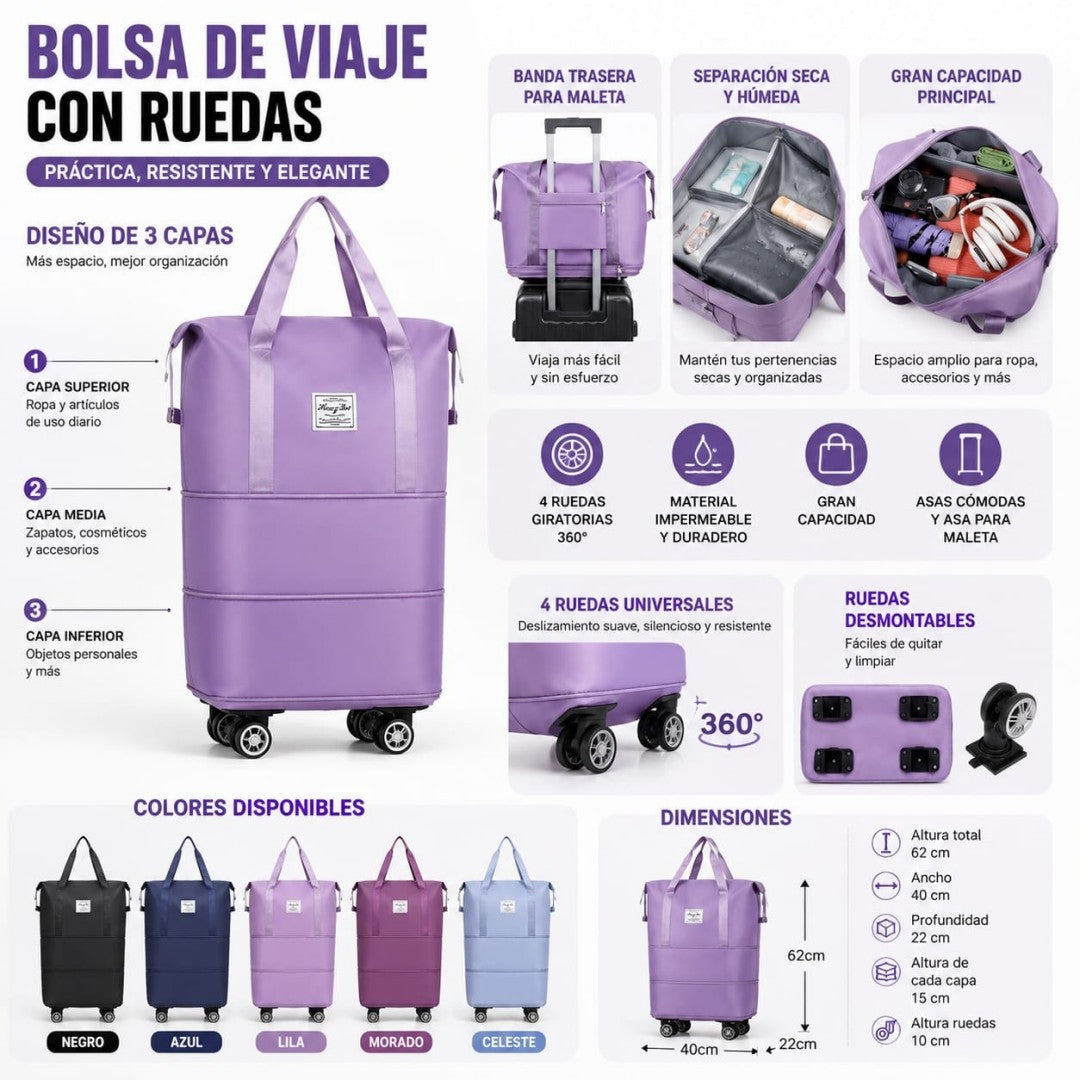 BOLSO DE VIAJE CON RUEDAS 60CM