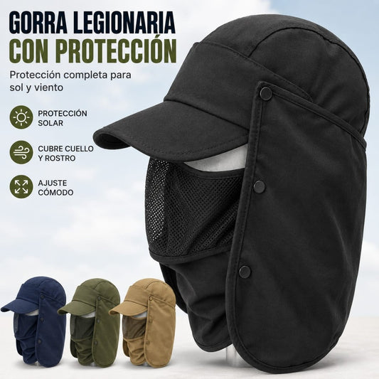 GORRA CON PROTECTOR FACIAL Y CUELLO