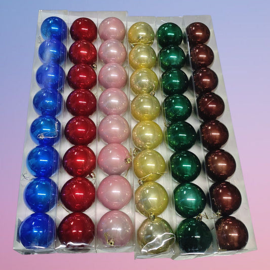 BOLA NAVIDAD 7CM TUBO 12PCS