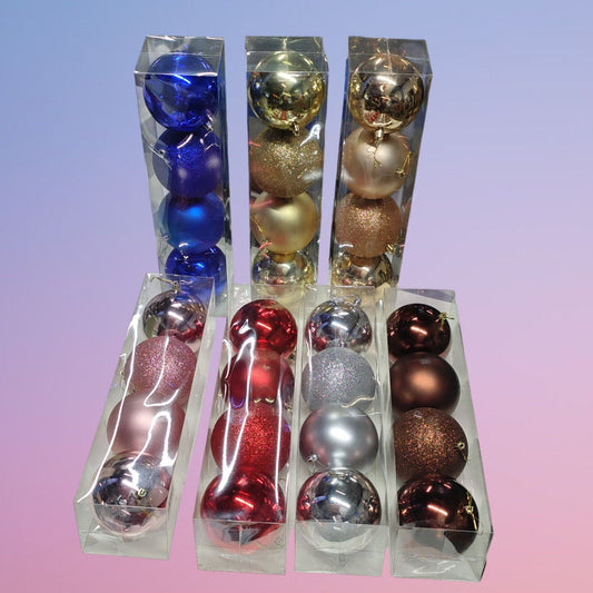 BOLA NAVIDAD 10CM CAJA PVC 4PCS