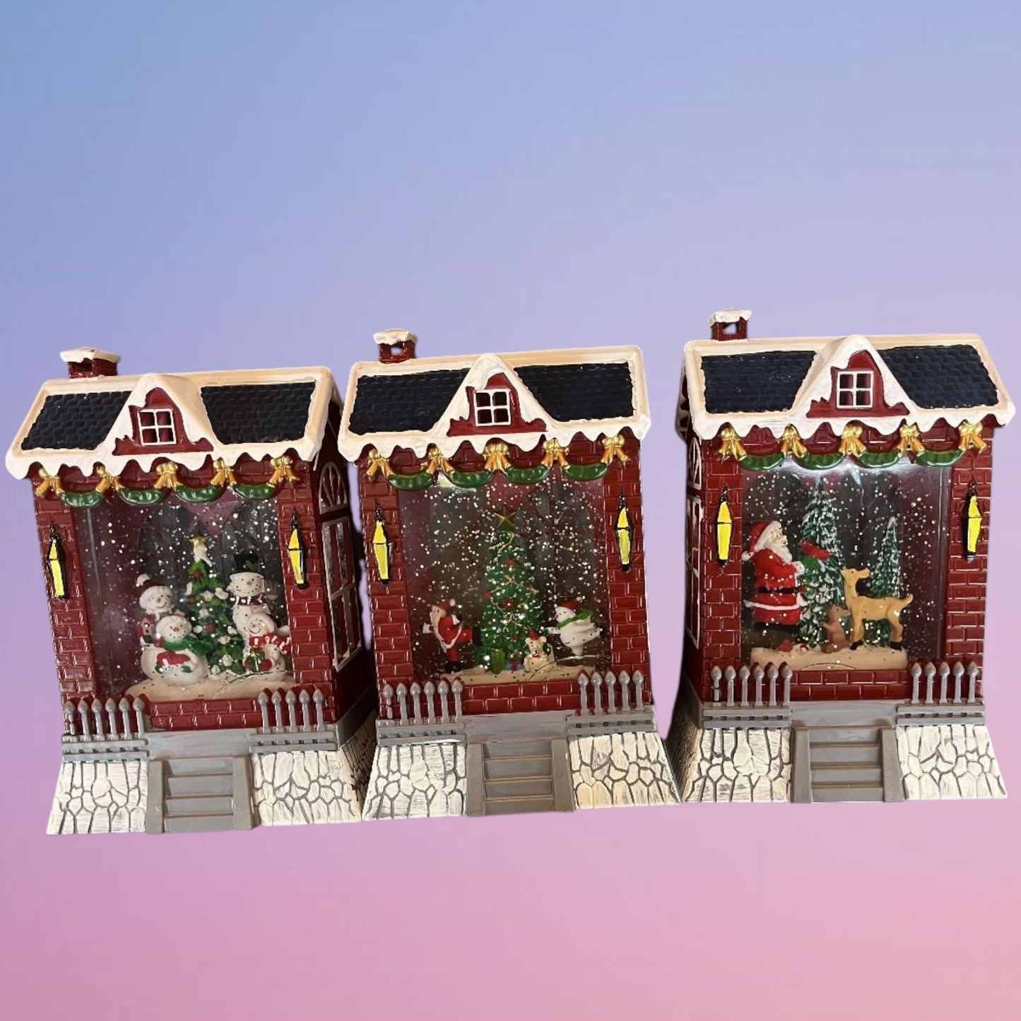 LAMPARA LAVA NAVIDAD CASITA AZUL 13*21