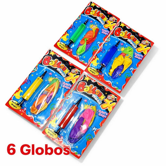 SET GLOBO 6PCS CON INFLADOR