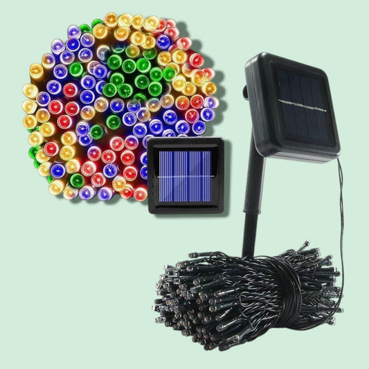 LUZ SOLAR LED 200L 20M+2M COLOR