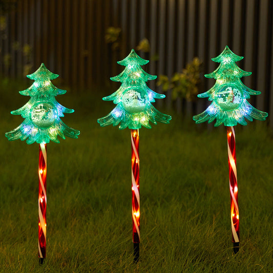 LUZ SOLAR ARBOL 3D PALA ROJO