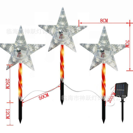LUZ SOLAR ESTRELLA 3D PALA ROJO