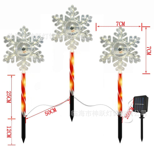 LUZ SOLAR NIEVE 3D PALA ROJO