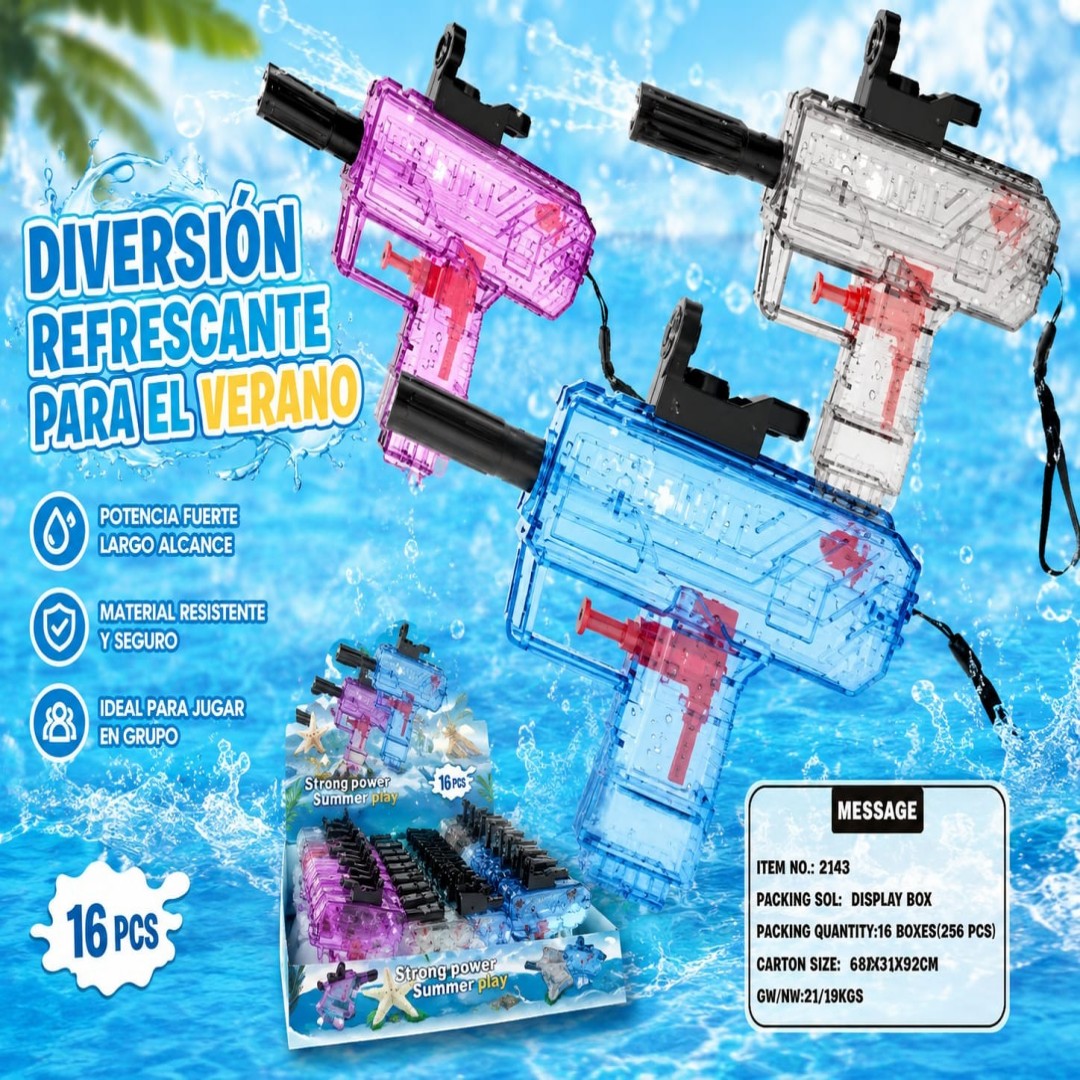 PISTOLA AGUA TRANSPALENTE 2142