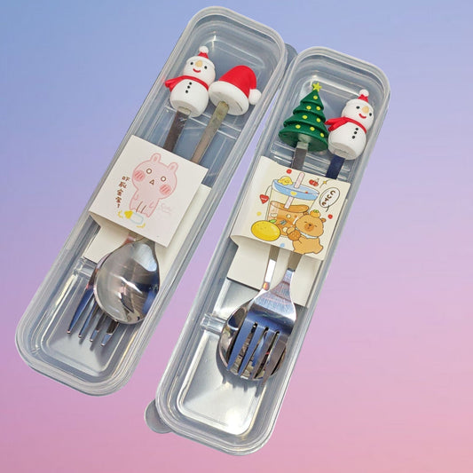 SET CUCHARA TENEDOR NAVIDAD