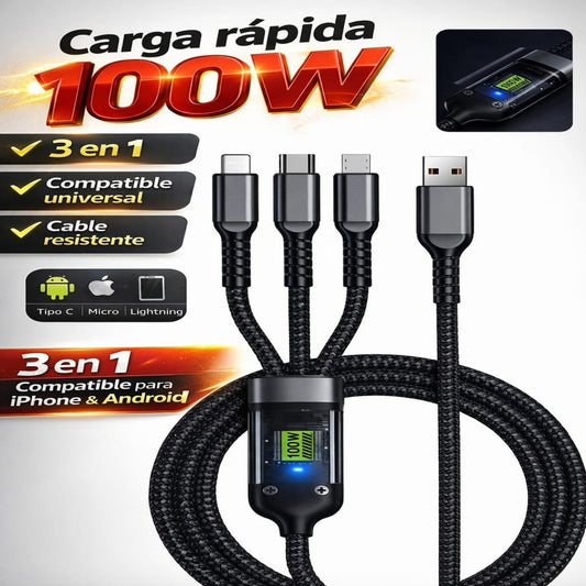 CABLE CELULAR 3EN1 100W