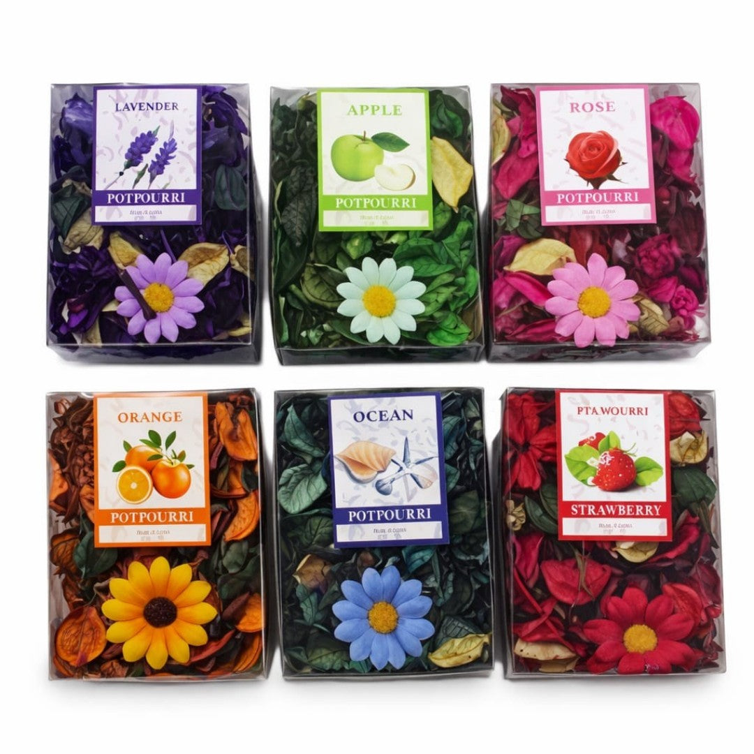 Caja de crisantemos con flores secas