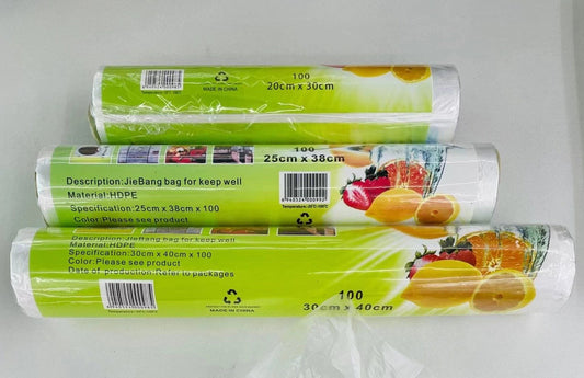 BOLSAS PLASTICAS PARA CONGELAR 25*38