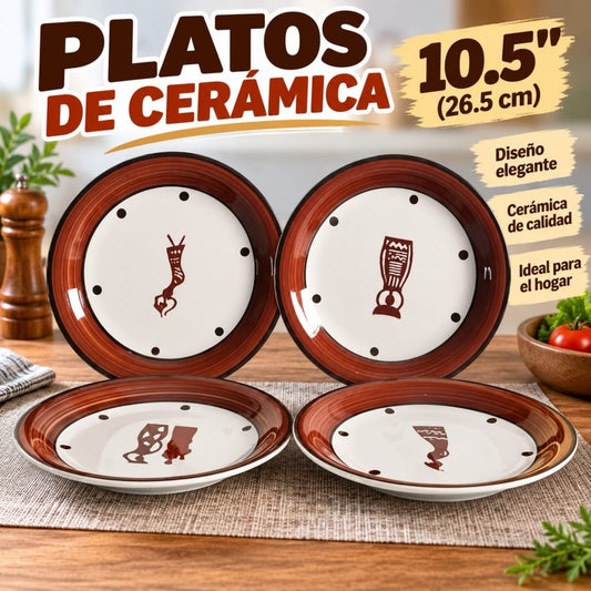 PLATO CERAMICA 10.5PULG DISENO AZAR B