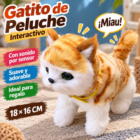 PELUCHE GATO SONIDO SENSOR 18*16CM