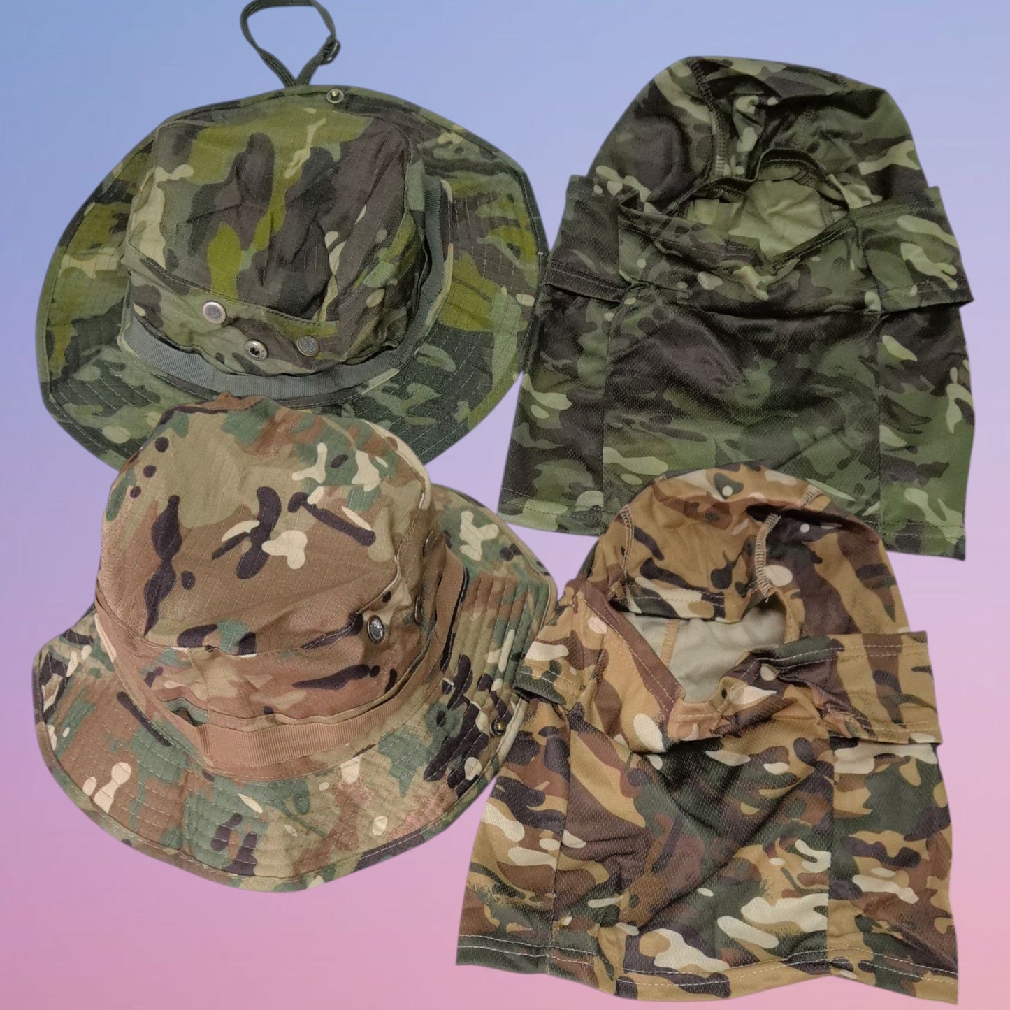 SET SOMBRERO+PASAMONTANAS CAMUFLAJE