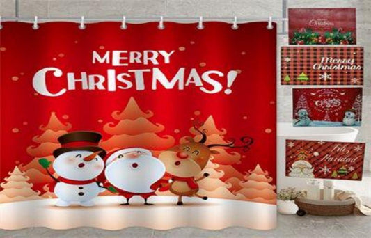 CORTINA DE BANO NAVIDAD 180*180