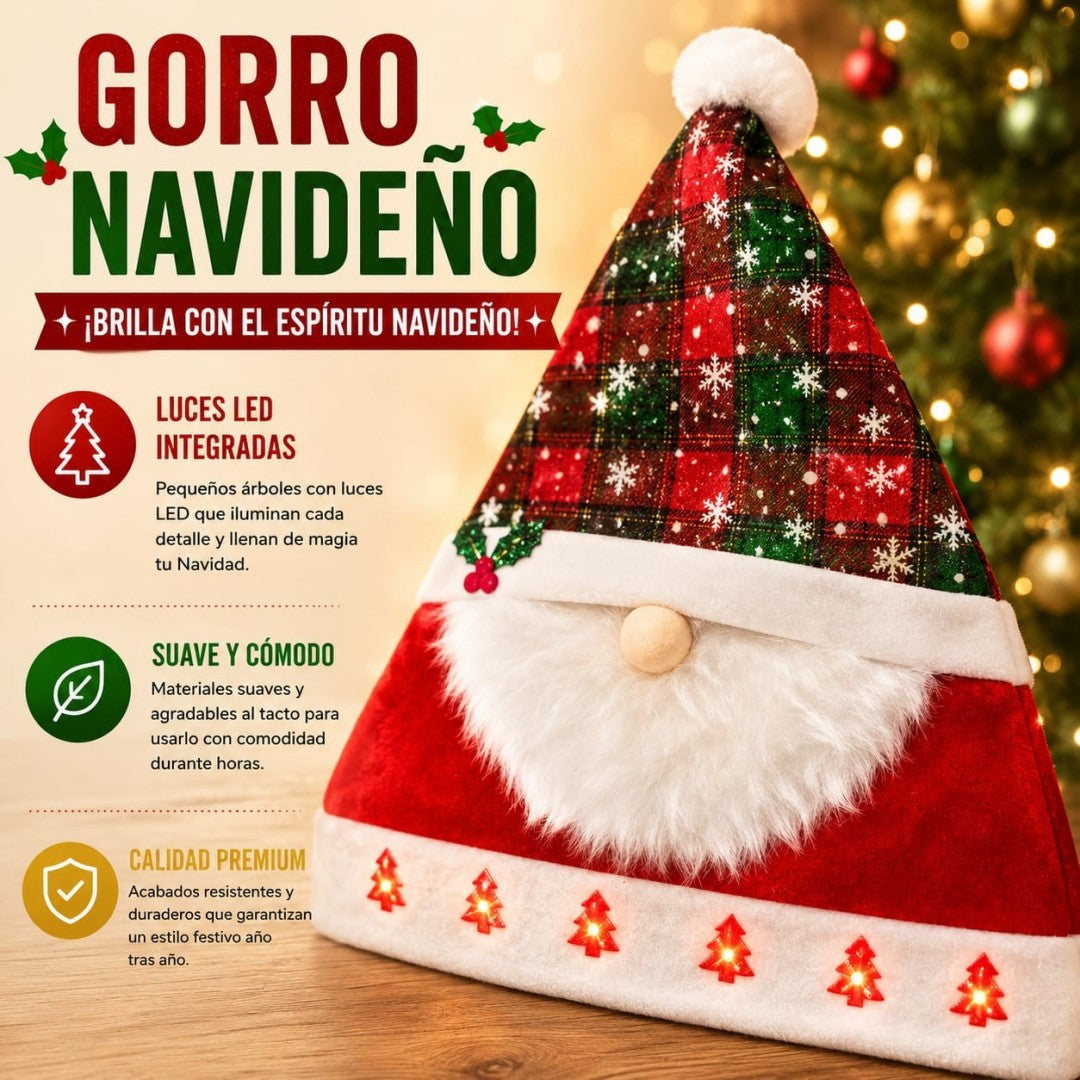 GORRO NAVIDAD C/LUZ COLACHO