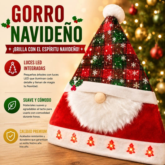 GORRO NAVIDAD C/LUZ COLACHO