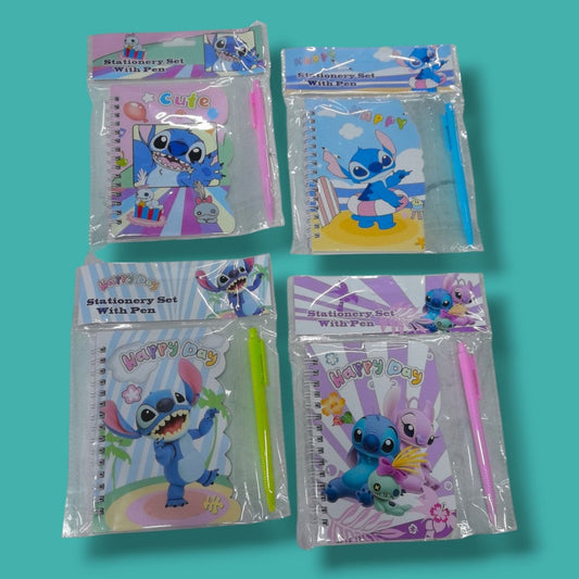 DIARIO RESORTE CON LAPICERO STITCH