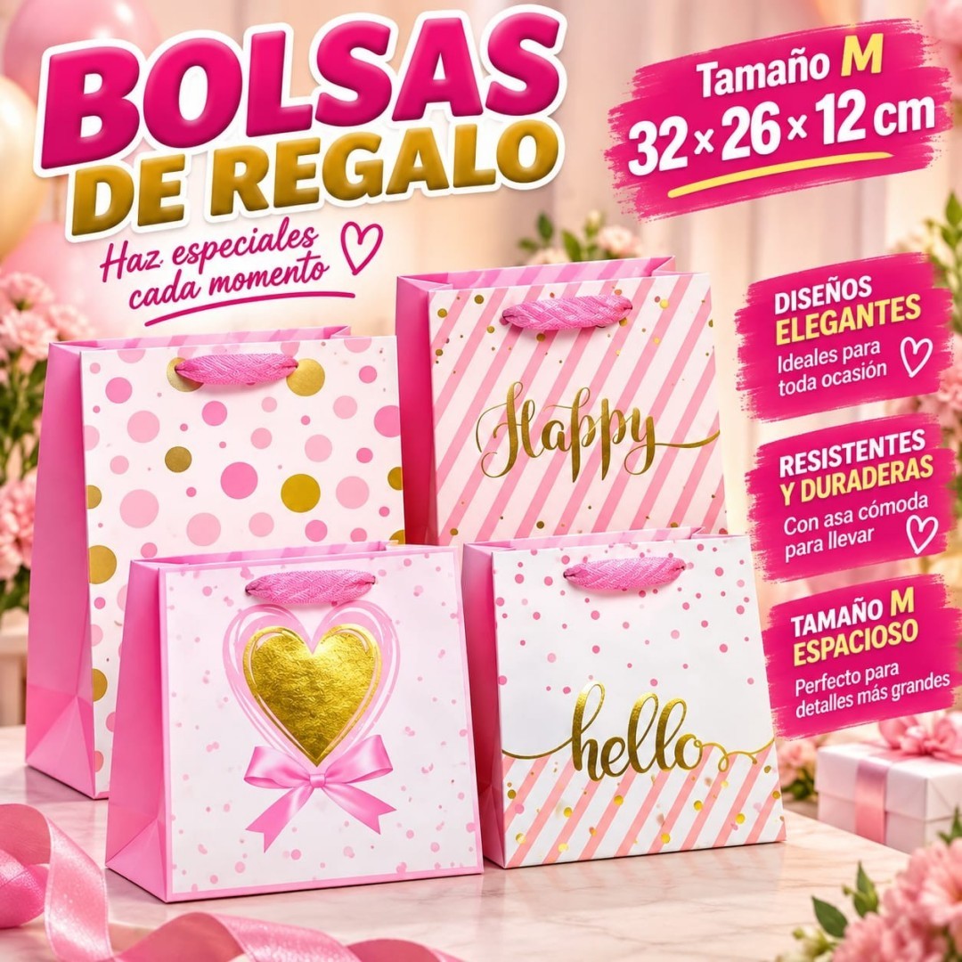 BOLSA REGALO M 32*26*12CM PUNTO