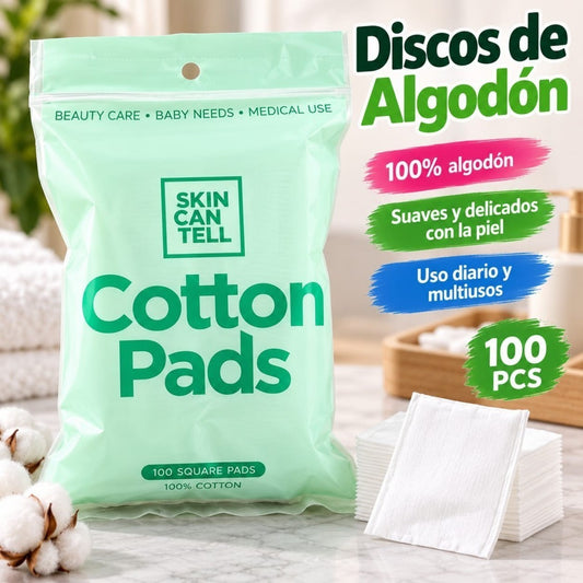 ALGODON CUADRADO BOLSA 100PCS