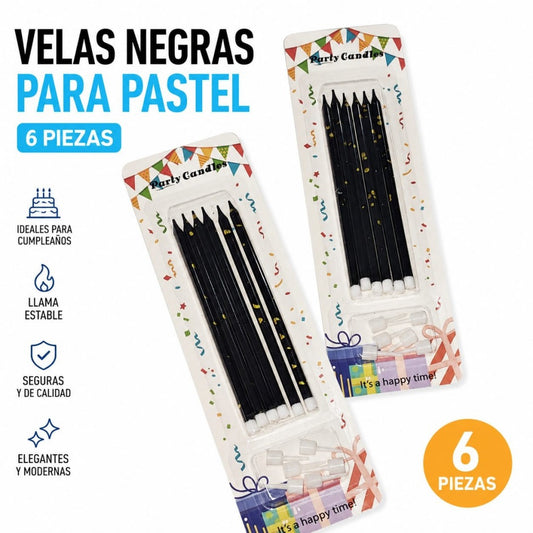 SET CANDELA NEGRO 6PCS