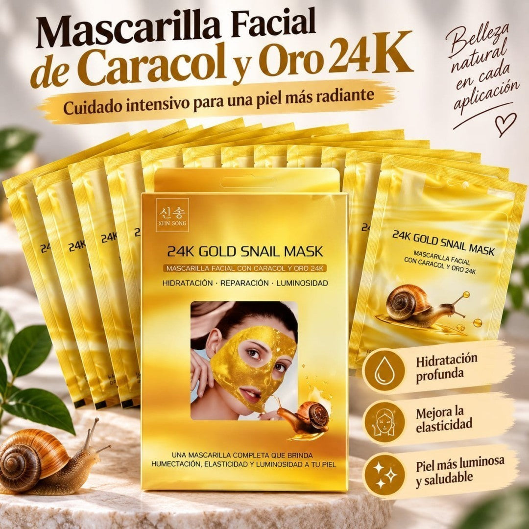 MASCARILLA FACIAL 24K ORO 10PCS XS-1172