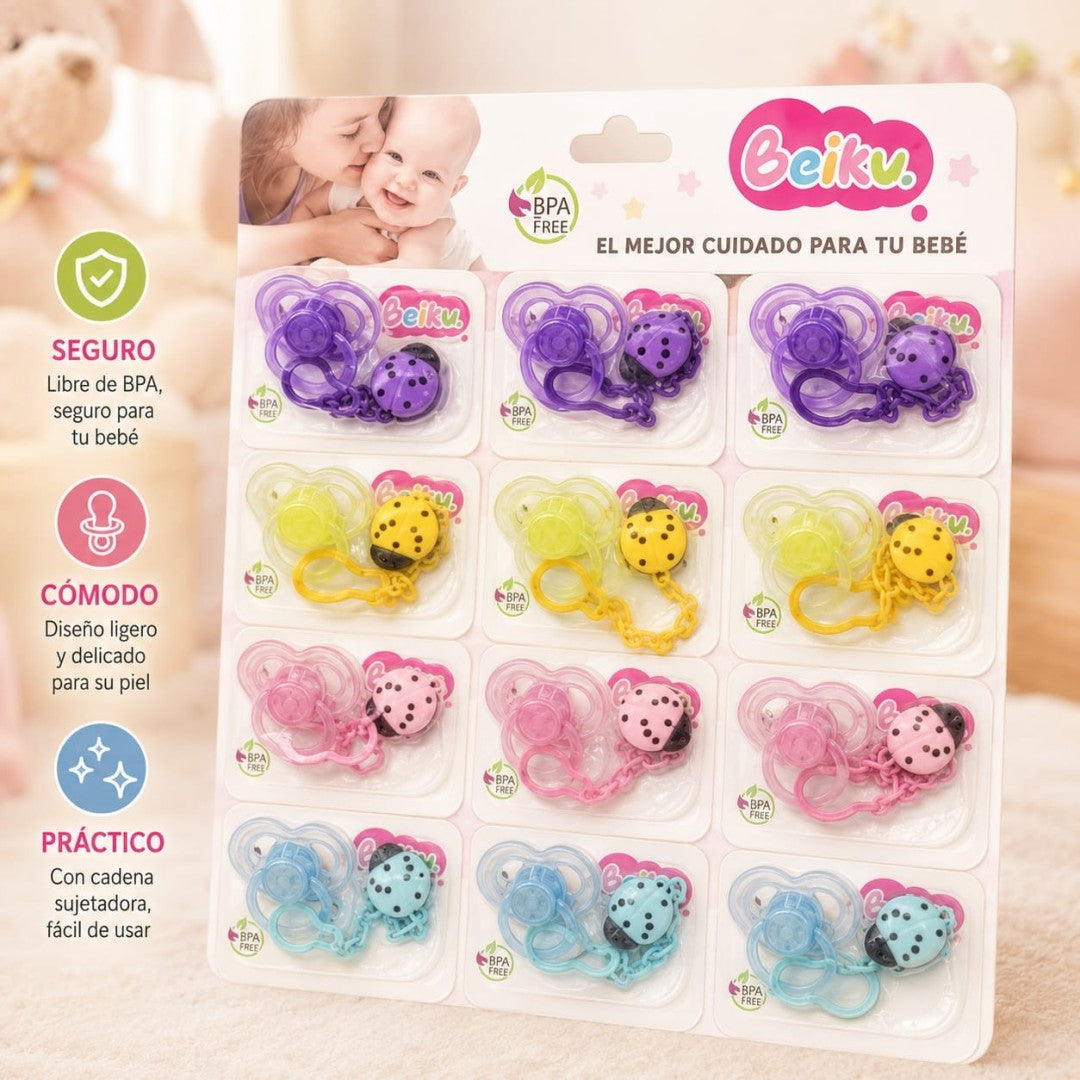 CHUPETA CON CADENA 12PCS CARTON 40D BK-523