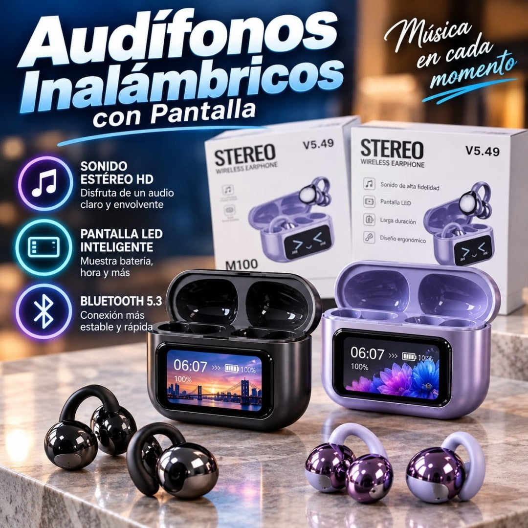 AUDIFONO BLUETOOTH PANTALLA M100