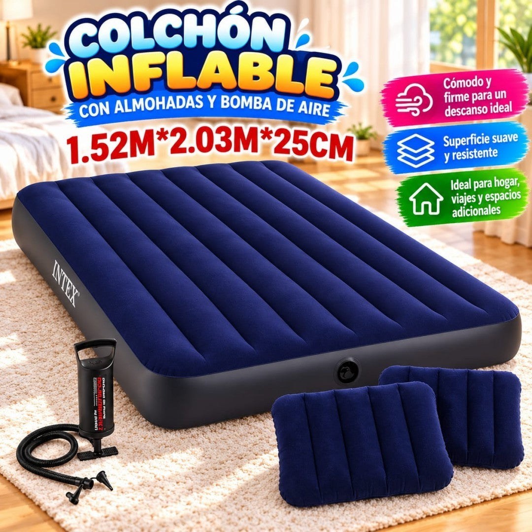 COLCHON INFLABLE INTEX C/ALMOHADA Y INFLADOR 64765
