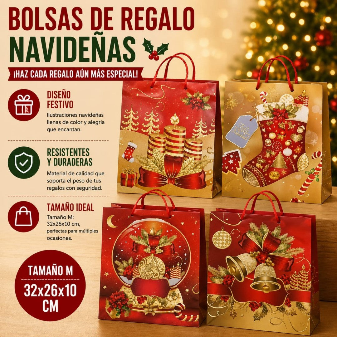 BOLSA REGALO NAVID M 32*26CM 1393