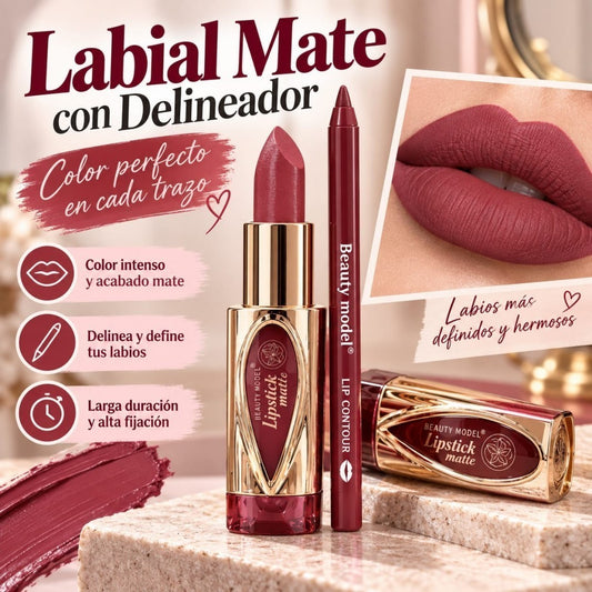 SET LABIAL Y DELINEADOR MATE 017