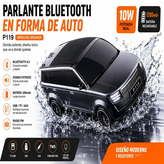 PARLANTE BLUETOOTH TIPO CARRO P119