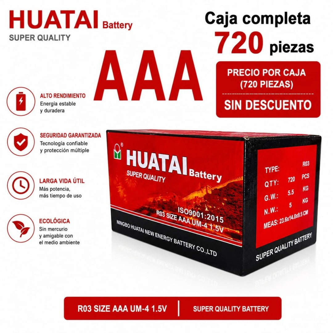 BATERIA AAA HUATAI 720PCS CAJA