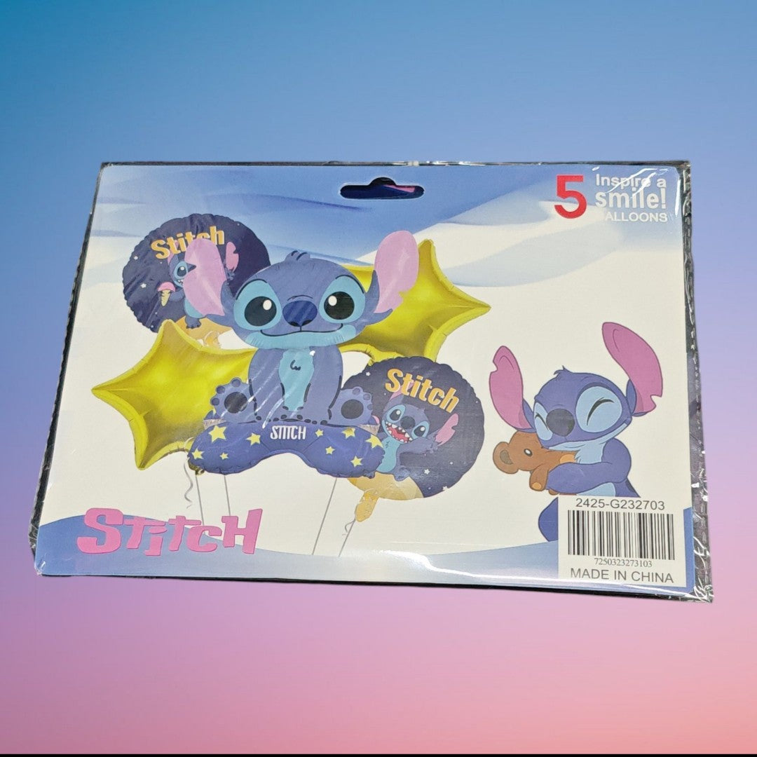 JUEGO GLOBO STITCH 5PCS B