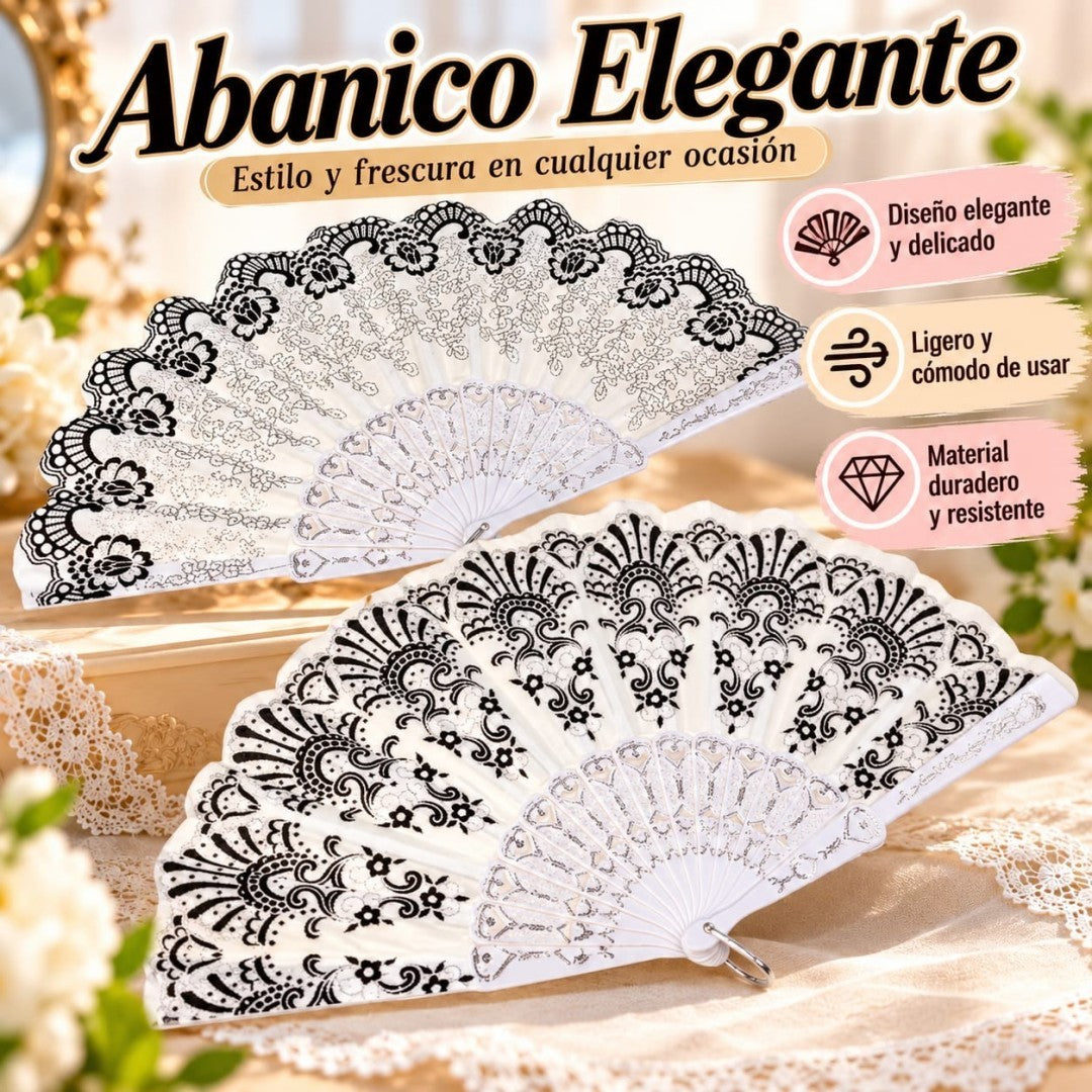 ABANICO MANO PLATIADO