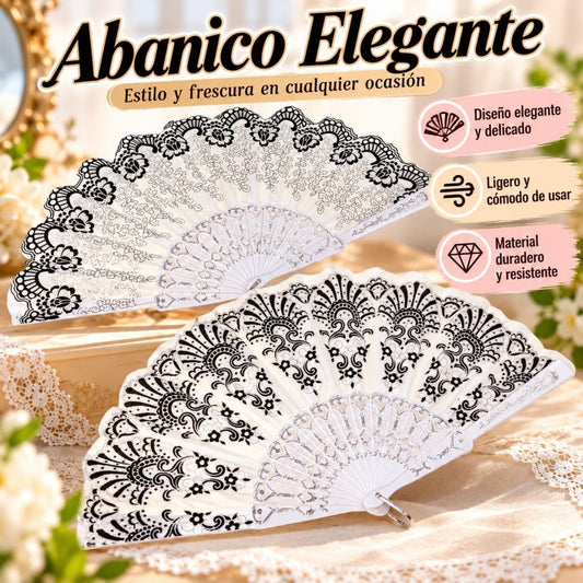 ABANICO MANO PLATIADO