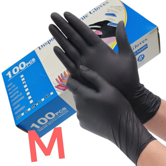GUANTES  NEGRO M 100PCS