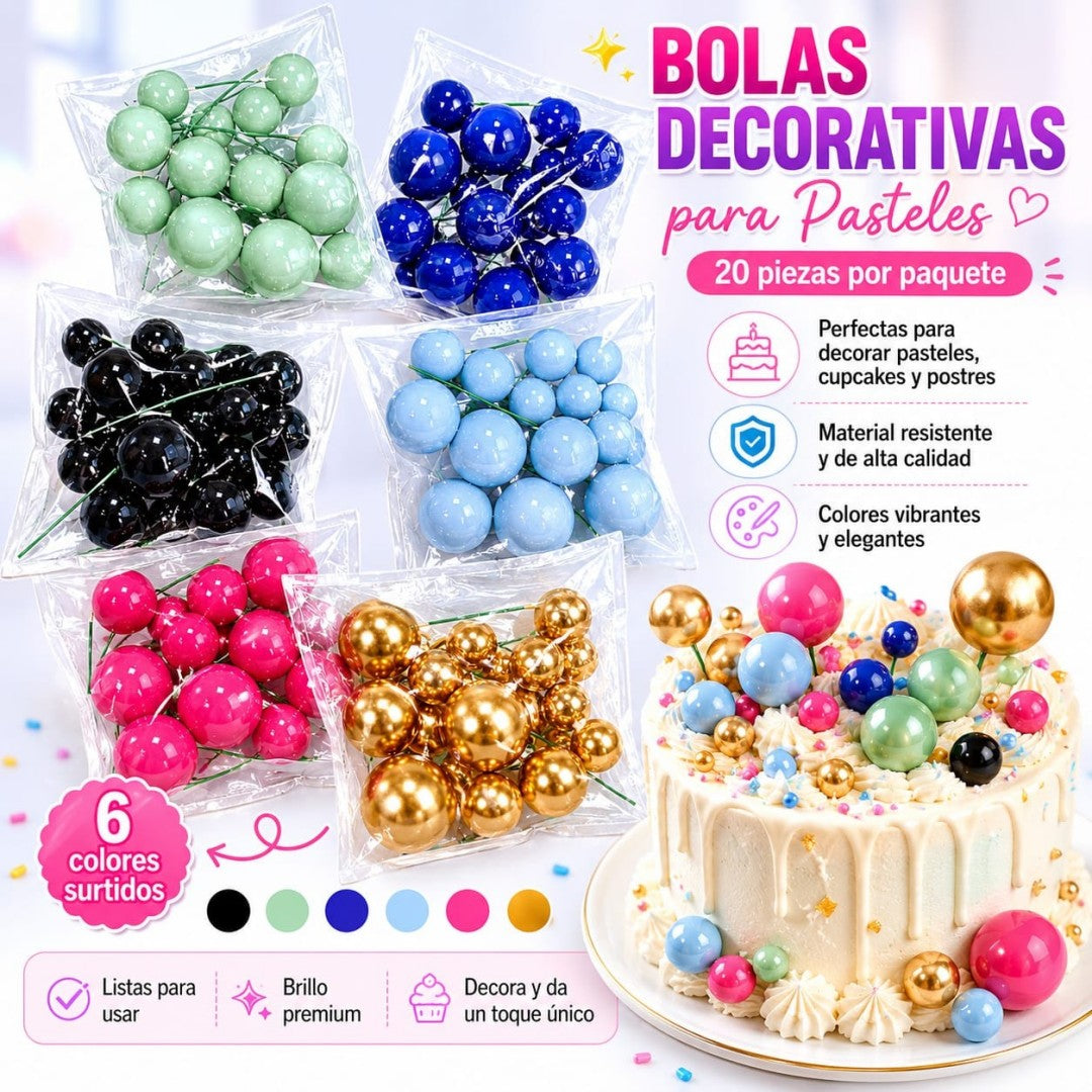 BOLA PARA QUEQUE COLOR 20PCS