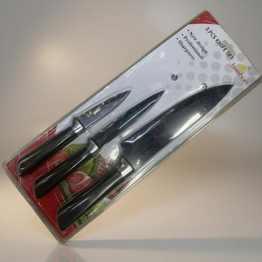 SET CUCHILLO NEGRO 3PCS FK-786B