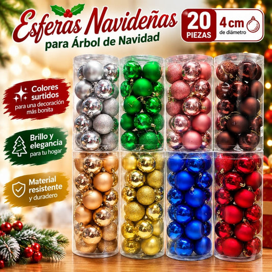BOLA NAVIDAD 4CM TARRO 20PCS