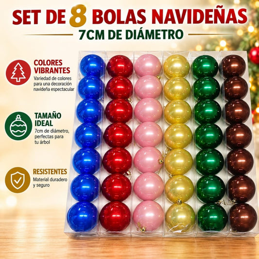BOLA NAVIDAD 7CM TUBO 12PCS