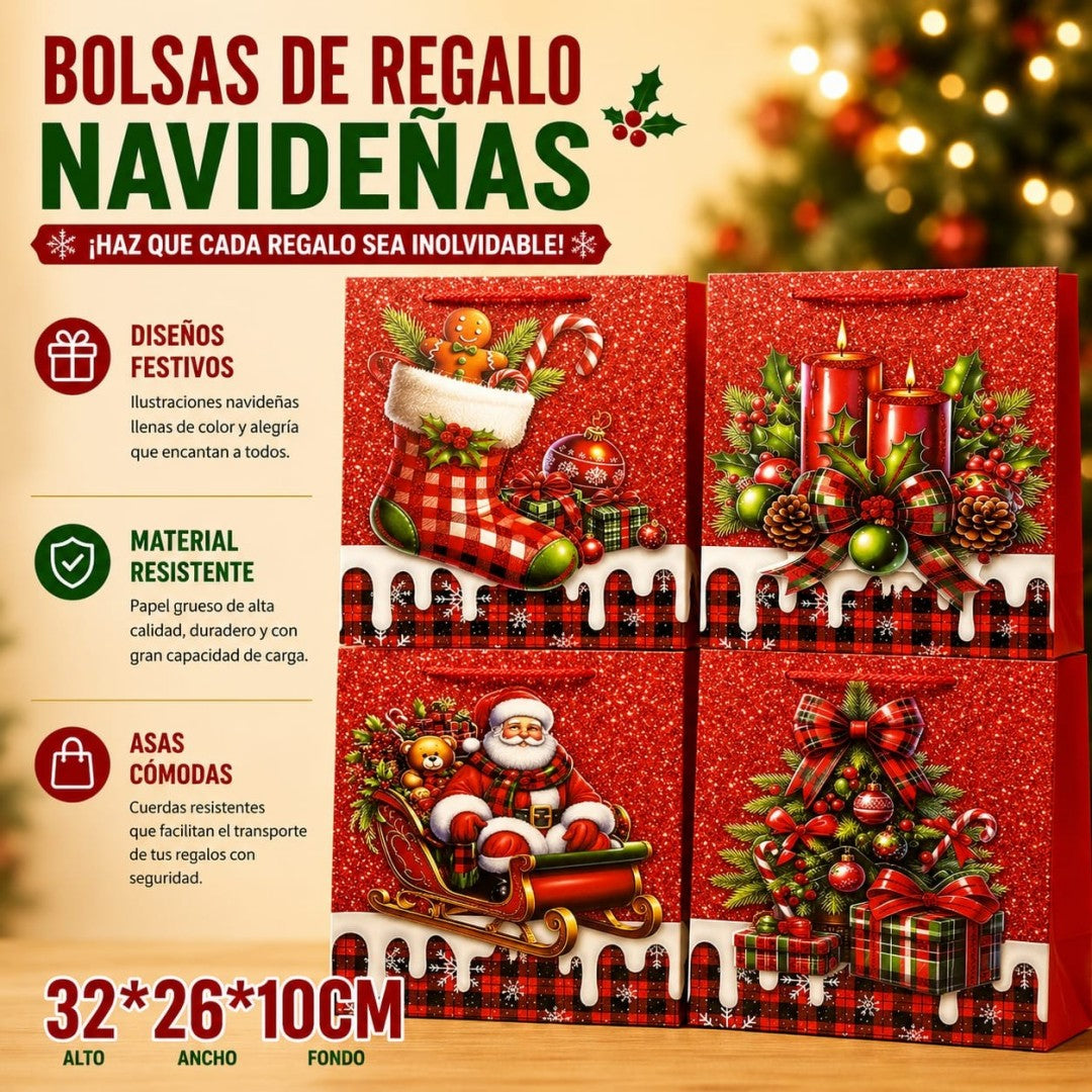 BOLSA REGALO NAVID M 32*26CM 1455