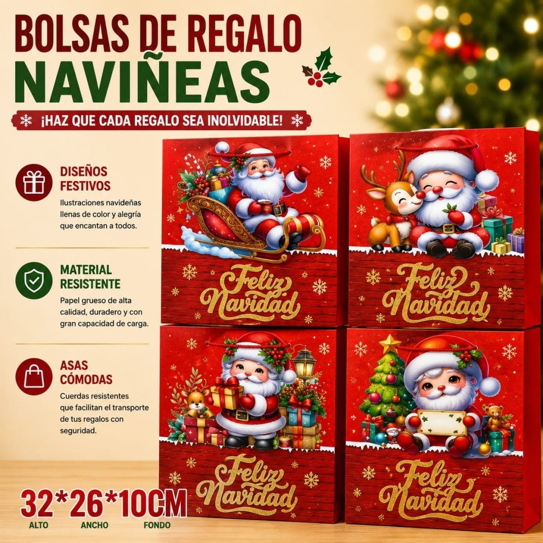 BOLSA REGALO NAVID M 32*26CM 7260